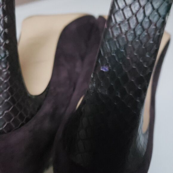 Women's Nine West Plum Purple Genuine Suede Formal Pump Heel Sz 8.5M PO Good - Picture 7 of 12